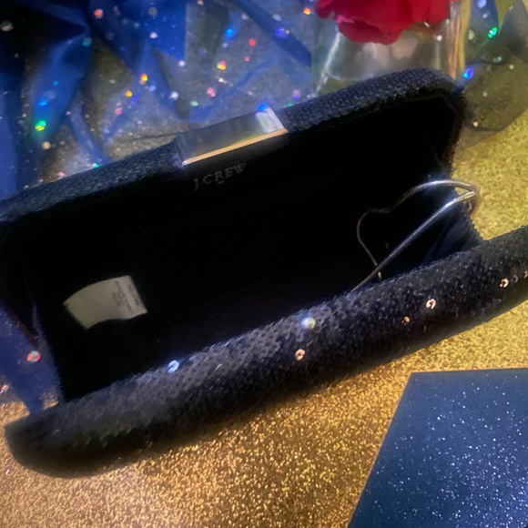 J.CREW GORG BLACK SEQUIN GOLD SHOULDER PARTY ELEGANT CLutch LUX RARE CLASSY EUC - Picture 5 of 12